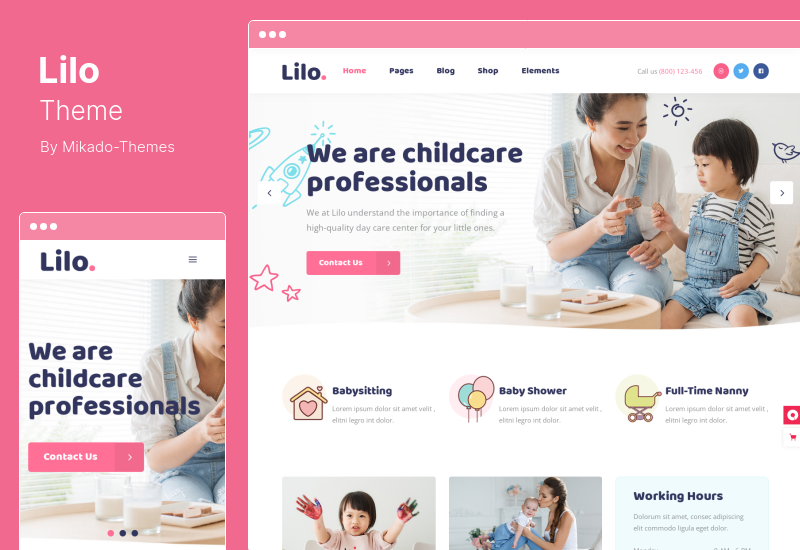 ธีม Lilo - รับเลี้ยงเด็ก WordPress Theme