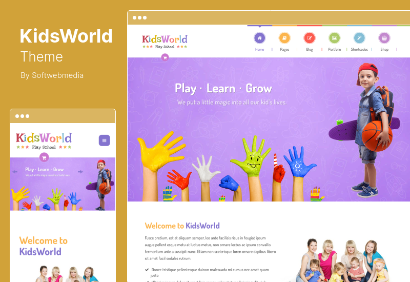 Tema KidsWorld - Tema WordPress Perawatan Anak TK