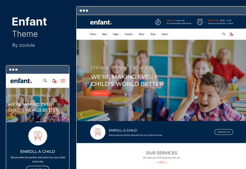 Enfant Theme - Tema WordPress pentru grădiniță de școală