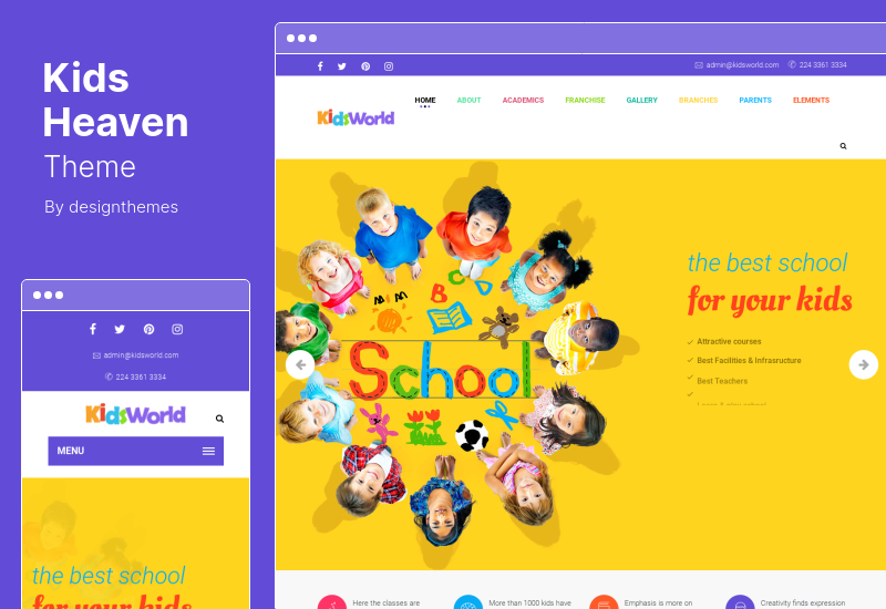 ธีม Kids Heaven - ธีม WordPress การศึกษาสำหรับเด็ก