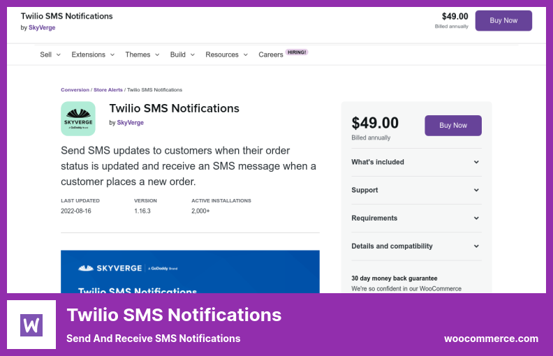 ปลั๊กอินการแจ้งเตือน Twilio SMS - ส่งและรับการแจ้งเตือนทาง SMS