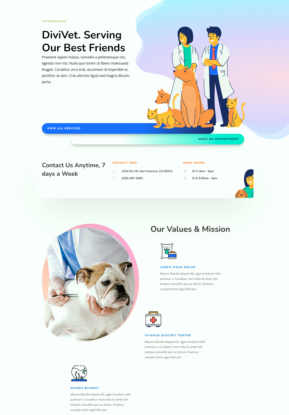 Divi Fullwidth Header Hero Sezione Design completo