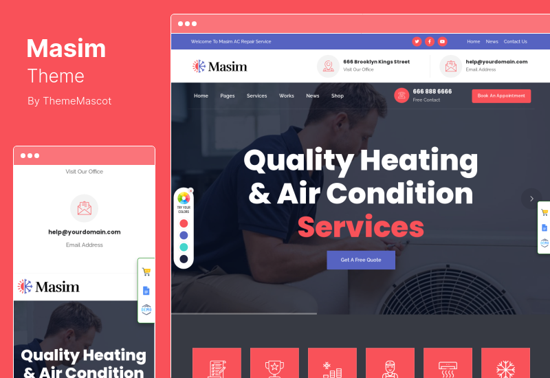 Masim 主題 - 空調和維修 WordPress 主題