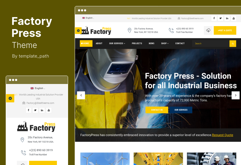 Motyw FactoryPress - Motyw WordPress dla fabryki, firmy i przemysłu