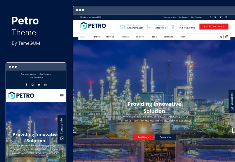 Petro Theme - Motyw WordPress firmy przemysłowej