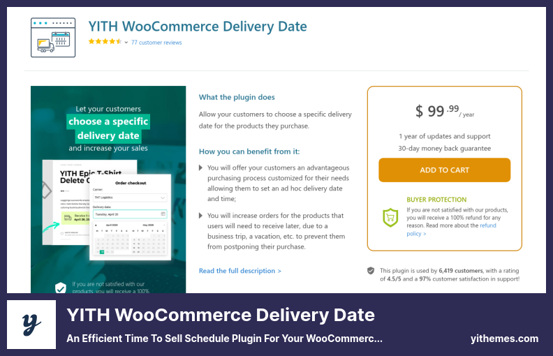 Complemento de fecha de entrega de YITH WooCommerce: un complemento de horario eficiente para vender para su sitio web de WooCommerce