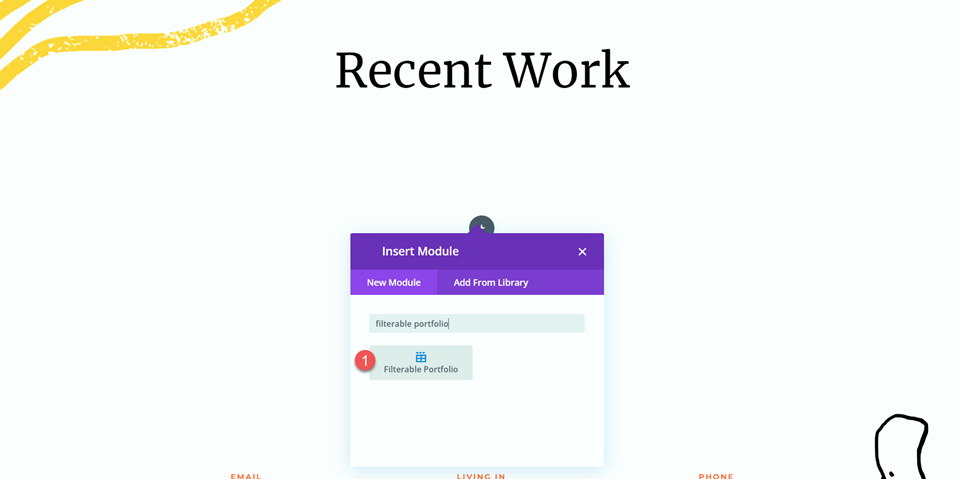 Divi 필터링 가능한 포트폴리오 페이지 매김 삽입 모듈