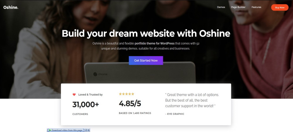 Oshine WordPress 主題網站首頁