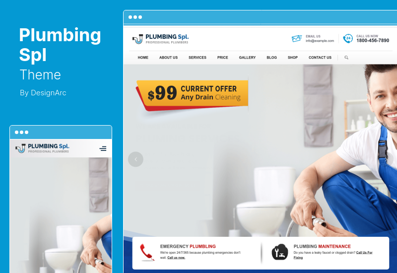 Plumbing Spl テーマ - 配管工 WordPress テーマ