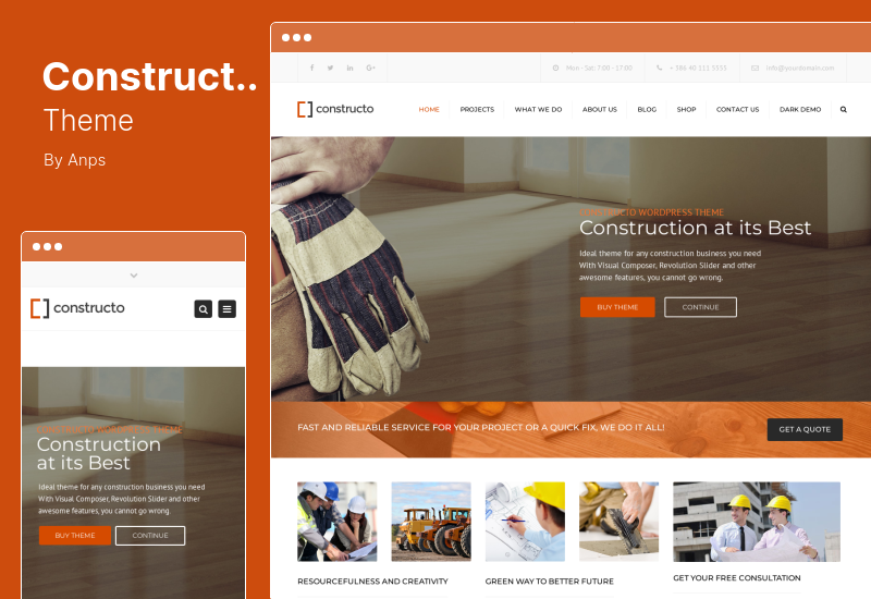Constructo テーマ - 建設 WordPress テーマ