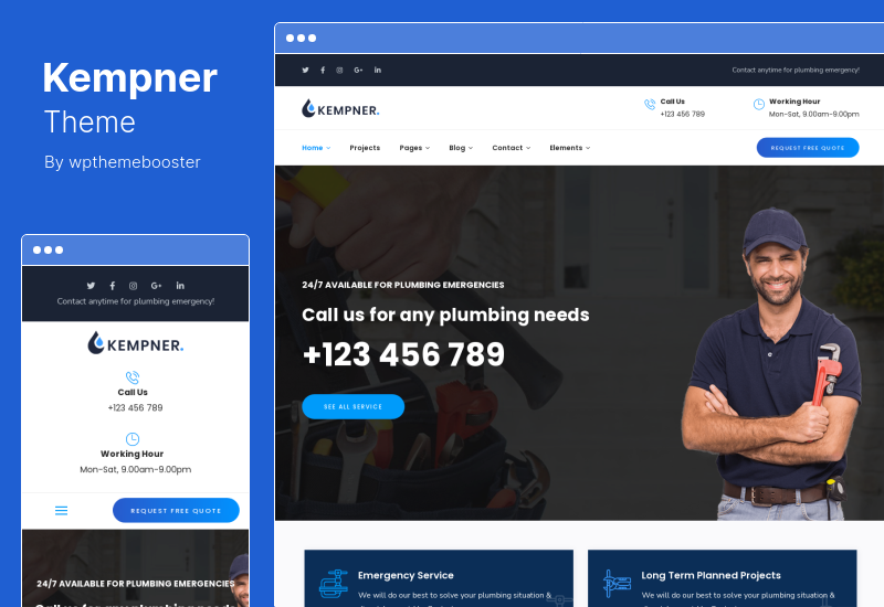 Kempner テーマ - 配管工の WordPress テーマ