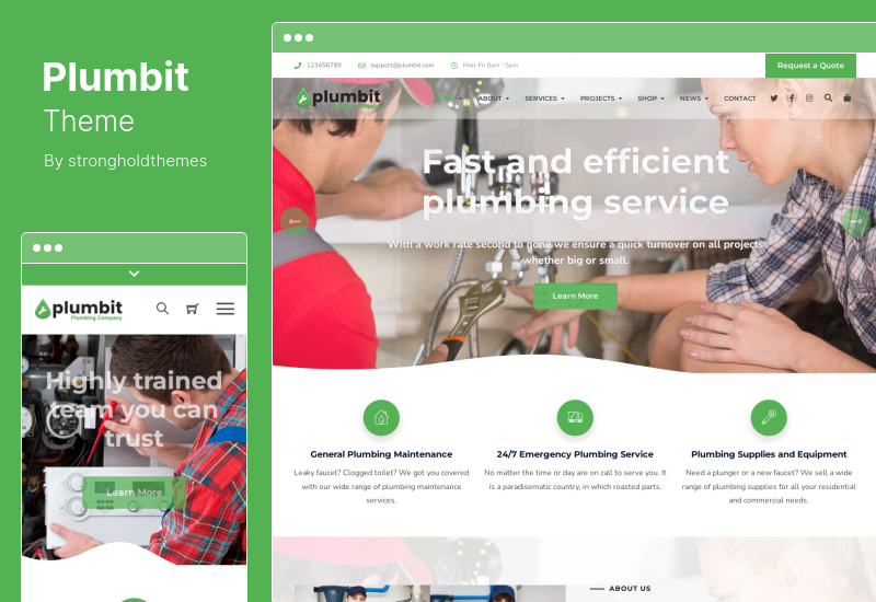 Plumbit テーマ - Plumbing WordPress テーマ