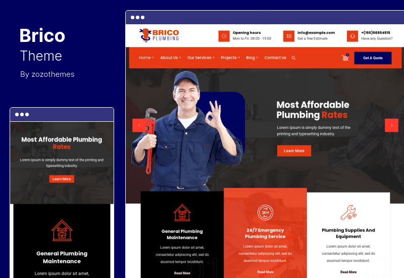 Brico テーマ - 配管工の WordPress テーマ