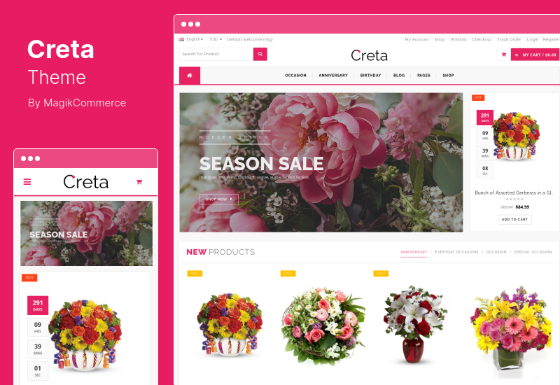 Creta 主題 - 花店 WooCommerce 主題