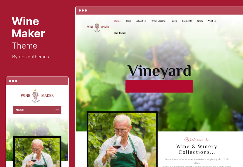 Wine Maker テーマ - Winery WordPress Shop テーマ