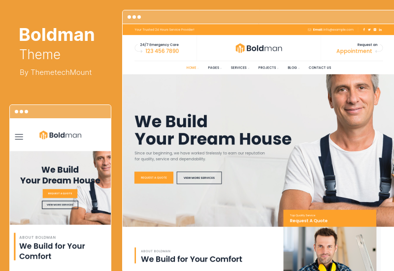 Boldman Theme - Handyman Renovation Services WordPress テーマ