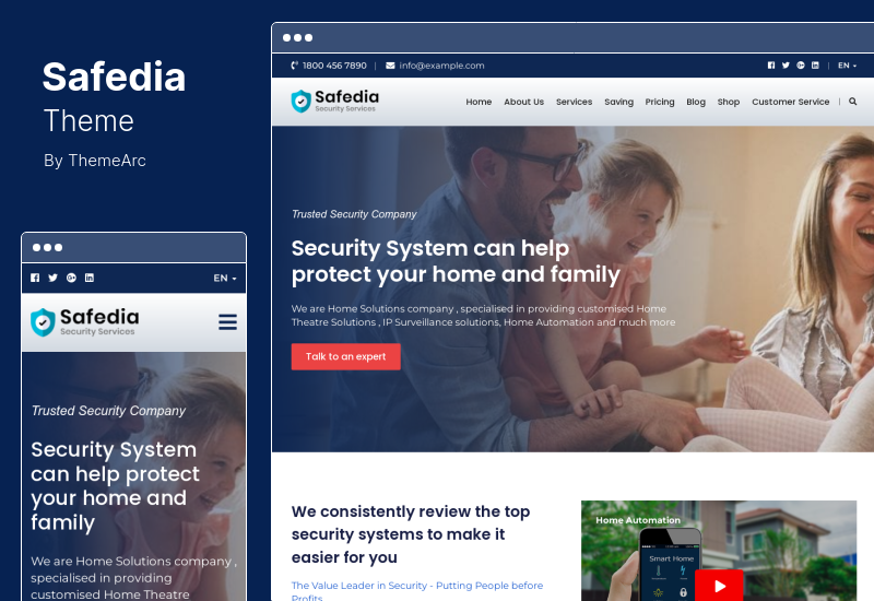 Safedia 主題 - 家庭安全 WordPress 主題