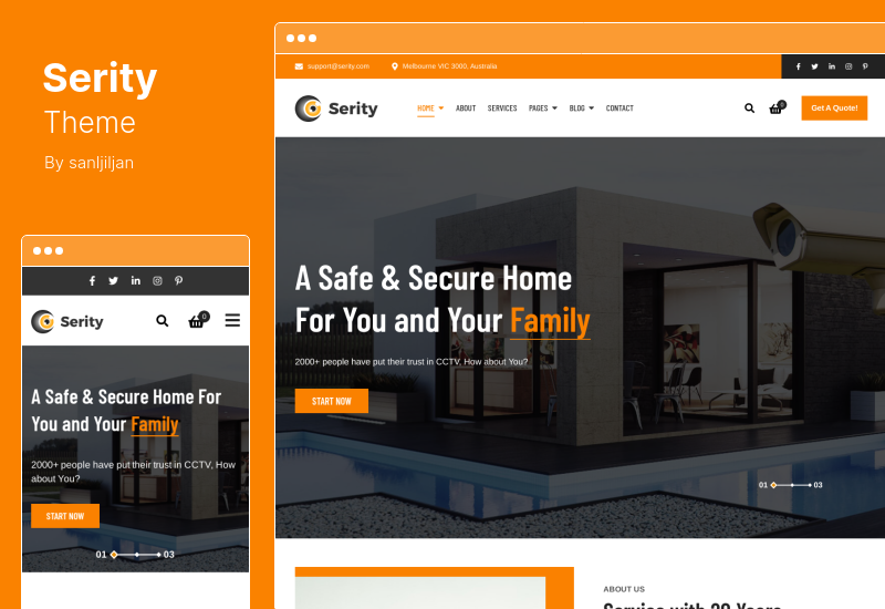Serity 主題 - 閉路電視和安全攝像機 WordPress 主題
