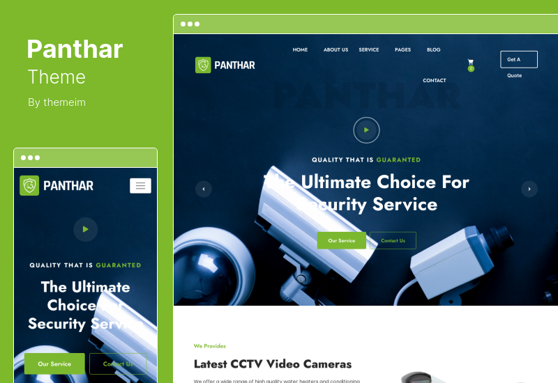 Panthar 主題 - 私人安全和閉路電視服務 WordPress 主題