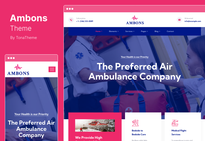 Tema Ambons - Tema WordPress Layanan Ambulans