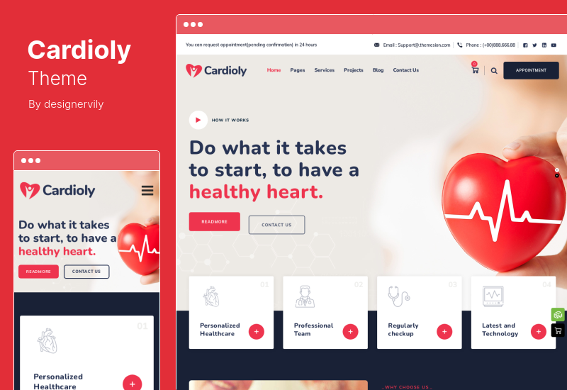 Tema Cardioly - Tema WordPress Dokter Jantung dan Medis