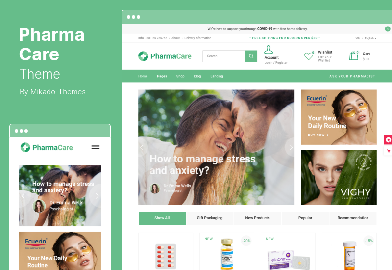 Tema PharmaCare - Tema WordPress Apotek dan Toko Medis