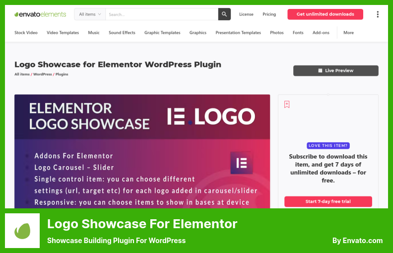 Logo Showcase for Elementor Plugin - Plugin Showcase Building per WordPress