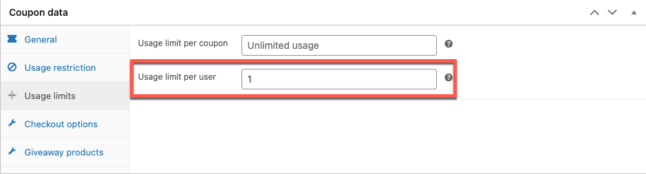 limita de utilizare a reducerii cuponului per utilizator