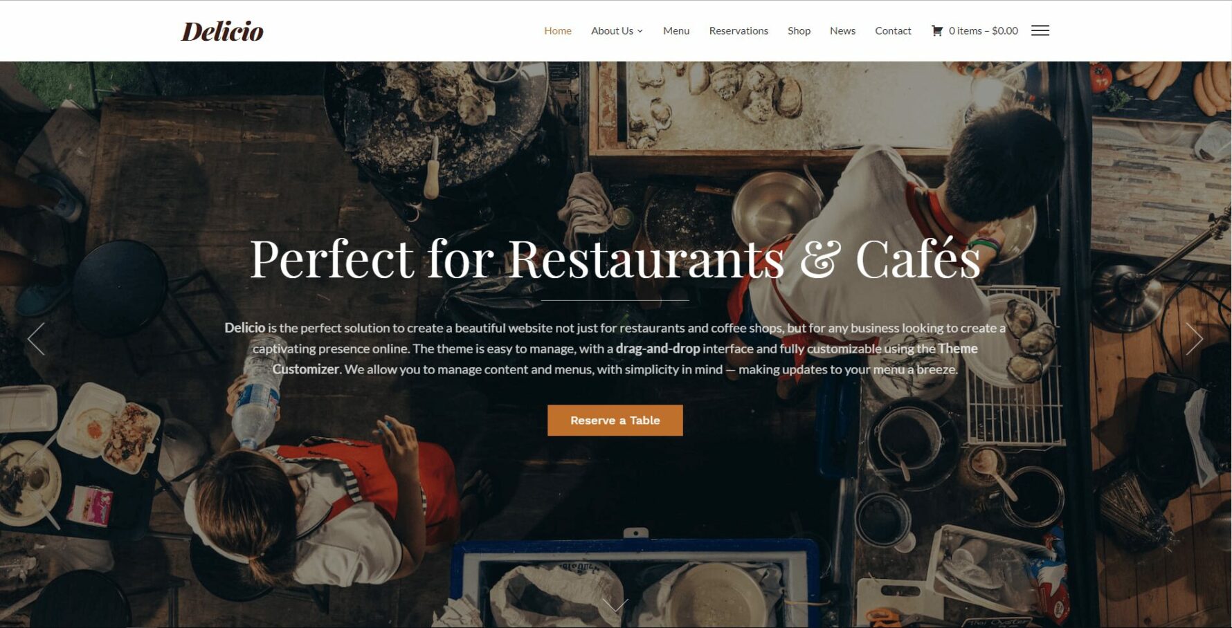 delicio wordpress 餐廳主題