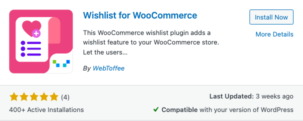 WooCommerce 的願望清單