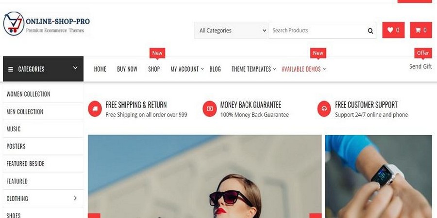 Tema WooCommerce Online Shop Pro Premium