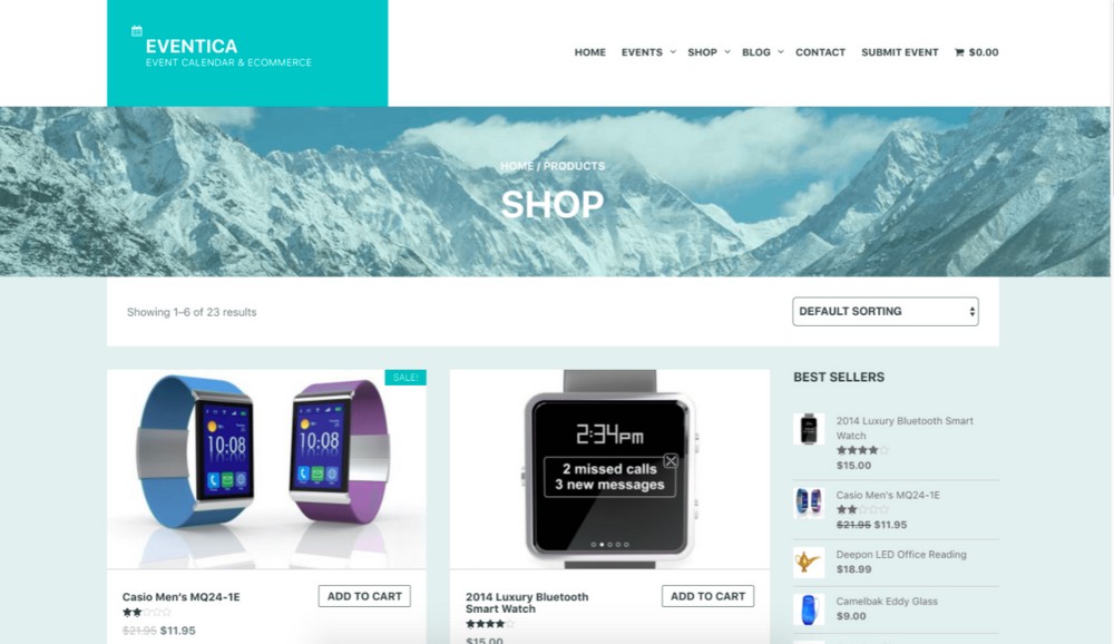 Tema Eventica WooCommerce