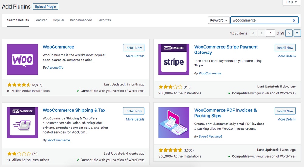 Instale o plugin WooCommerce WordPress