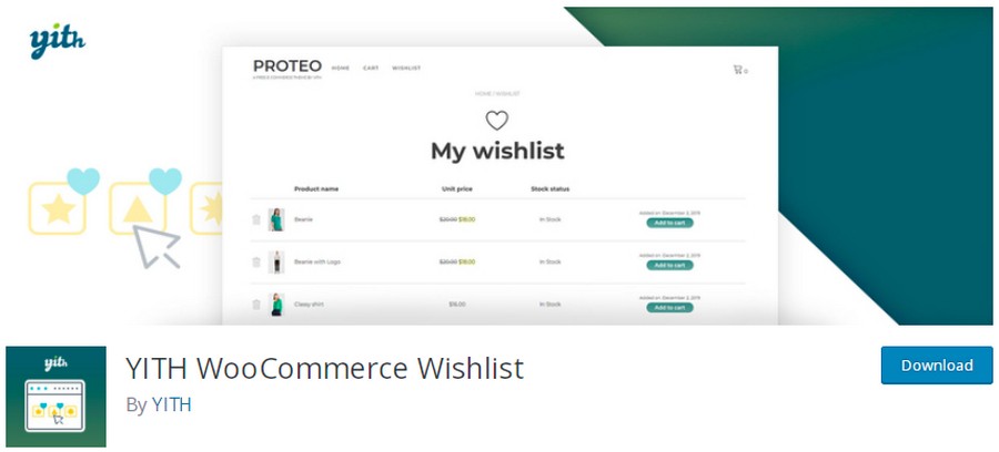 Lista de desejos do YITH WooCommerce