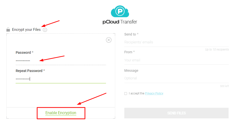 pCloud 加密您的文件