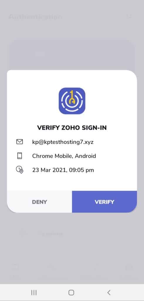 Zoho OneAuth 批准請求