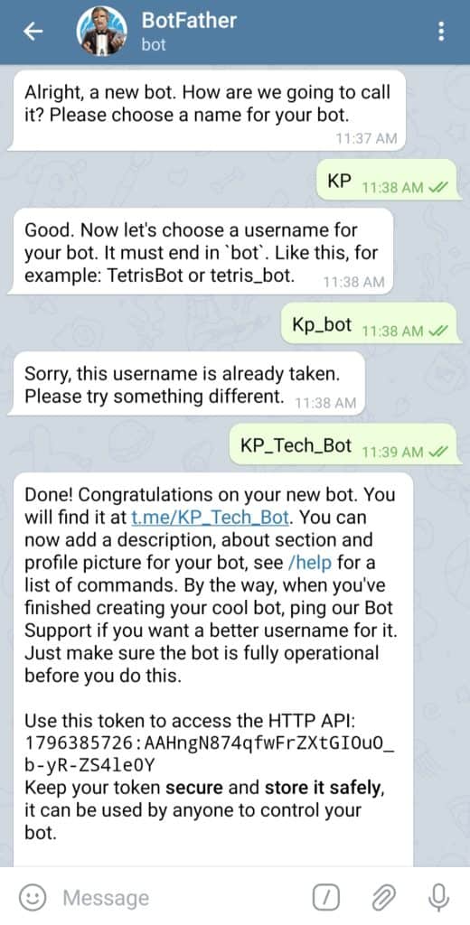 在 Telegram 上為您的機器人命名