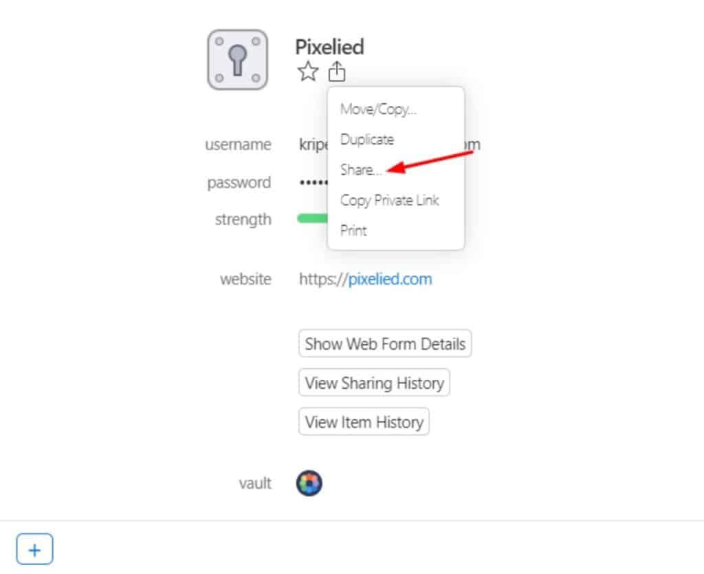 Berbagi kata sandi di 1Password