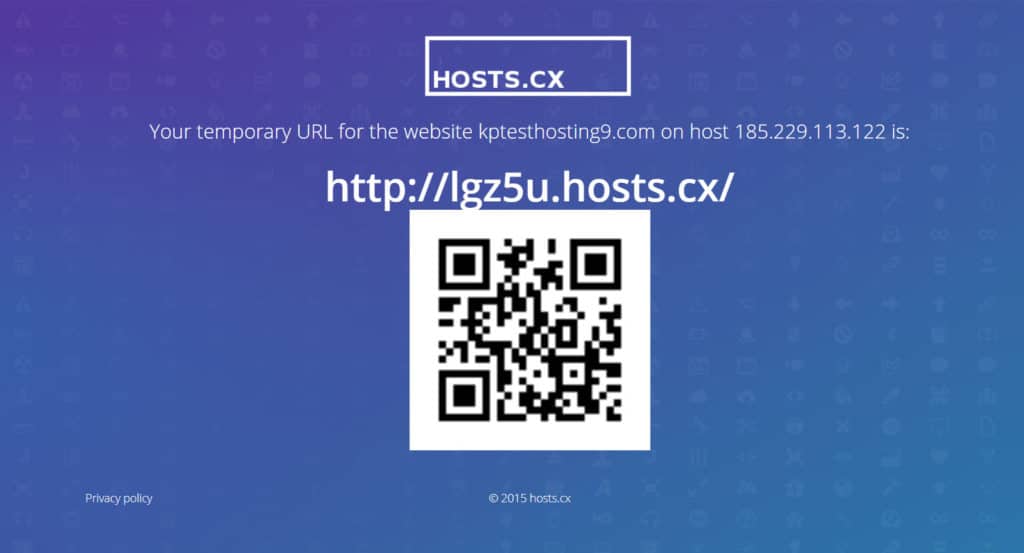 (hosts.cx) Langkah 3 - Pratinjau URL dan kode QR