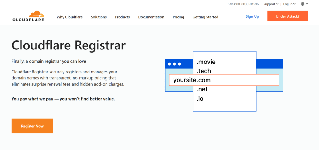 Halaman beranda Cloudflare