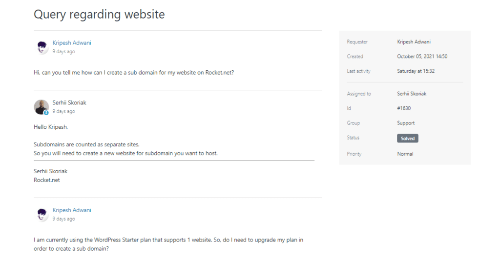 Rocket.net-support-ticket-1