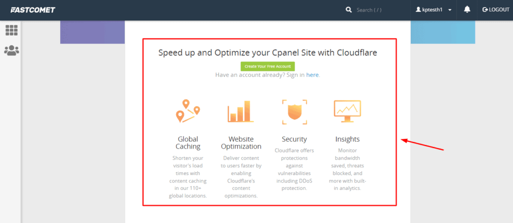 Cloudflare CDN على FastComet