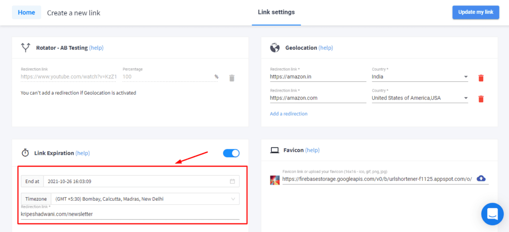 Tautan Kedaluwarsa di Switchy