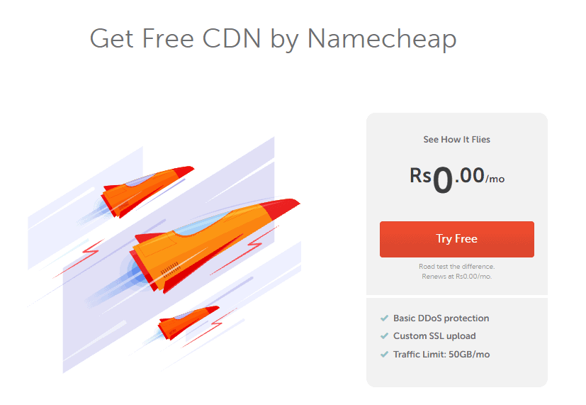 Namecheap 中的免费超音速 CDN 访问