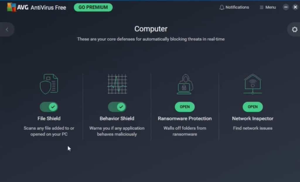 Perisai di AVG Antivirus