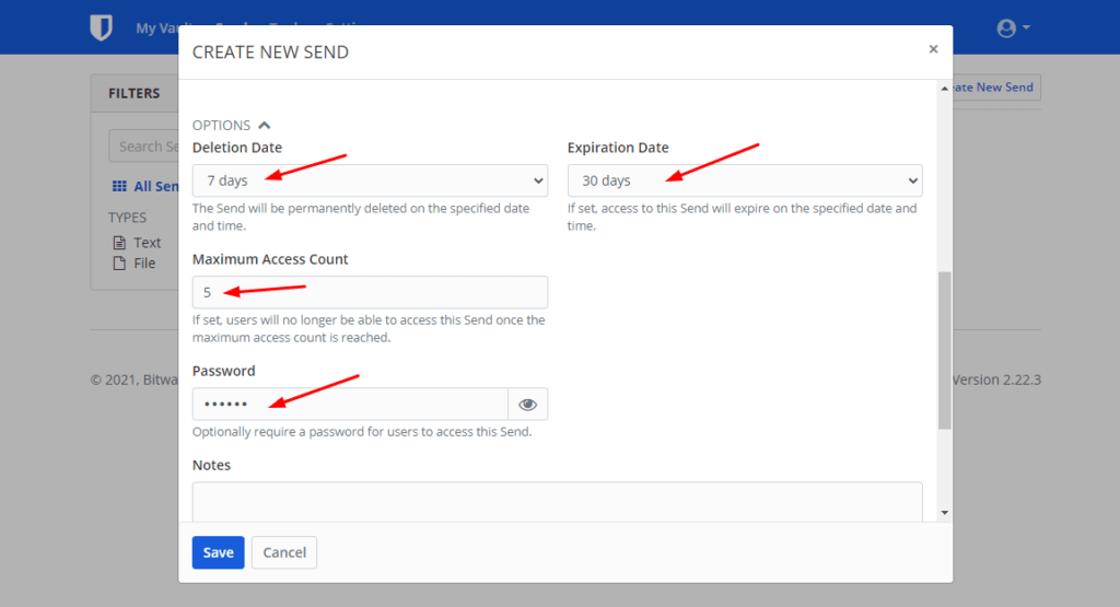 Definir configurações de segurança