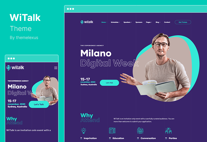 WiTalk 主題 - 活動和會議 WordPress 主題