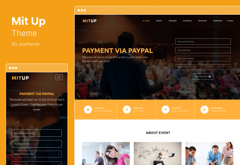 MitUp 主題 - 活動和會議 WordPress 主題