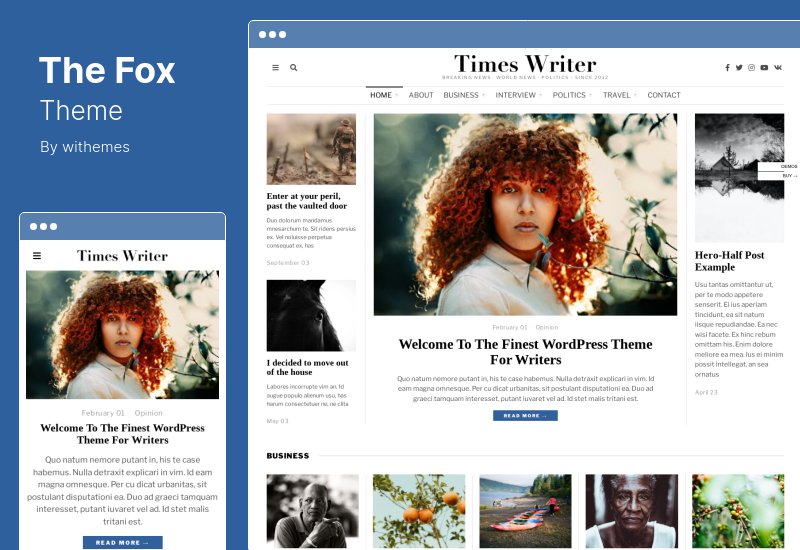 Il tema Fox - Blog / Magazine / Giornale Elementor Tema WordPress