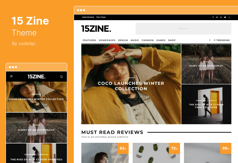 Tema 15Zine - Rivista Giornale Blog Notizie Tema WordPress